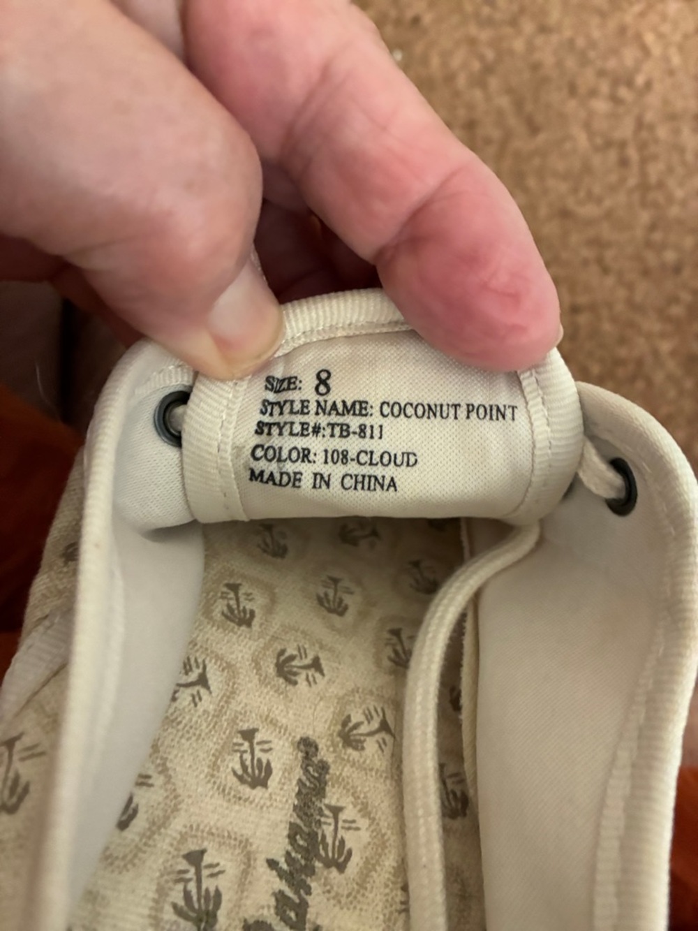 Tommy Bahama women’s Cream  and green Canvas Sneakers with Palm Motif - Picture 10 of 10